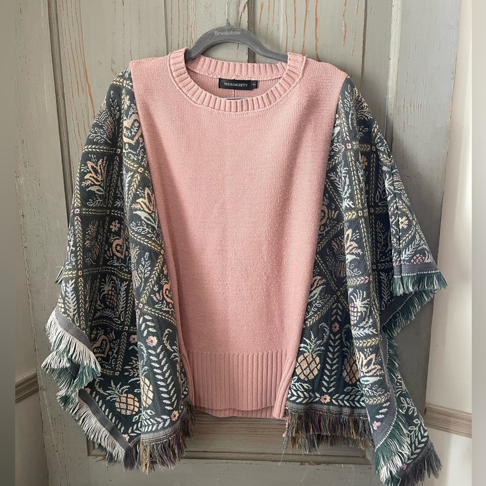 Upcycled Poncho. Homemade. One of a kind.